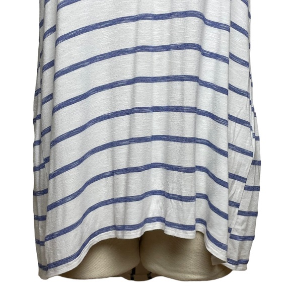 Chico's White/Blue Striped ¾ Sleeve Back Detail Knit Tunic 100% Cotton 1 US 4/6 - Picture 9 of 16